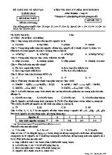 Đề kiểm tra học kỳ I môn Hóa học Lớp 10 - Mã đề 322 - Năm học 2018-2019 - Sở giáo dục và đào tạo Quảng Nam